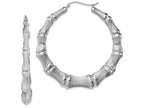 FJC Finejewelers Sterling Silver Rhodium-plated Bamboo Hoop Earrings