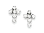 FJC Finejewelers Sterling Silver Cubic Zirconia Cross Post Earrings