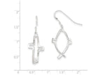 FJC Finejewelers Sterling Silver Cross Ichthus Dangle Earrings