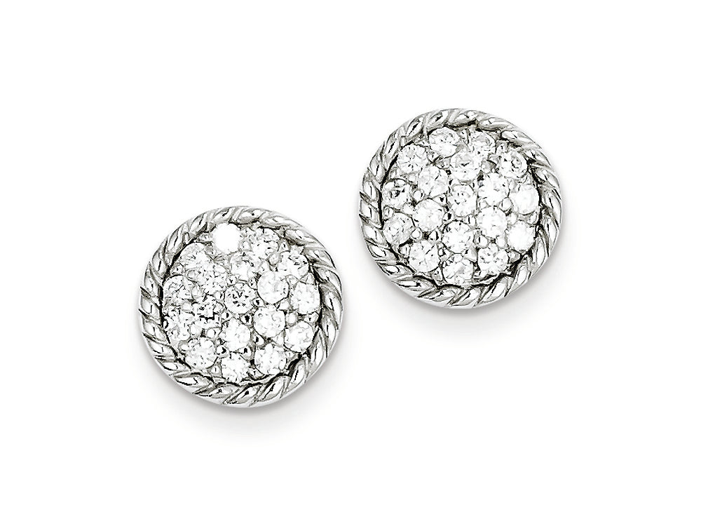 FJC Finejewelers Sterling Silver Round Cubic Zirconia Post Earrings