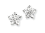 FJC Finejewelers Sterling Silver Cubic Zirconia Flower Post Earrings