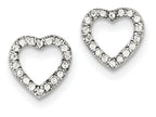 FJC Finejewelers Sterling Silver Cubic Zirconia Heart Post Earrings