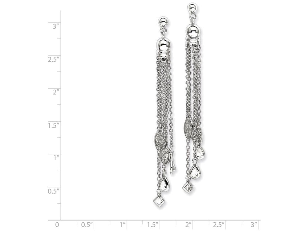 FJC Finejewelers Sterling Silver Cubic Zirconia Dangle Post Earrings