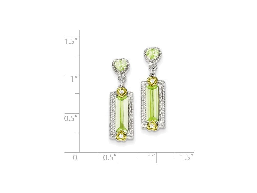 FJC Finejewelers Sterling Silver Light Green Cubic Zirconia Post Earrings