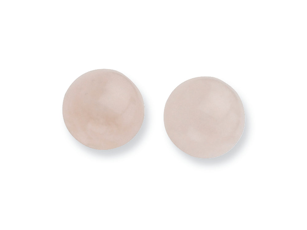 FJC Finejewelers Sterling Silver 10-10.5mm Button Rose Quartz Post Earrings