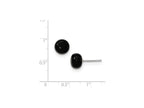 FJC Finejewelers Sterling Silver 8-8.5mm Button Black Agate Post Earrings