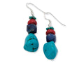 FJC Finejewelers Sterling Silver Red Coral/howlite/lapis and Turquoise Dangle Earrings