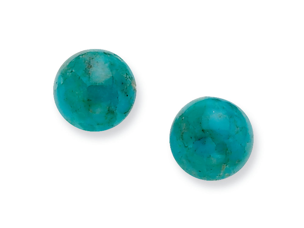 FJC Finejewelers Sterling Silver 10-10.5mm Button Turquoise Post Earrings