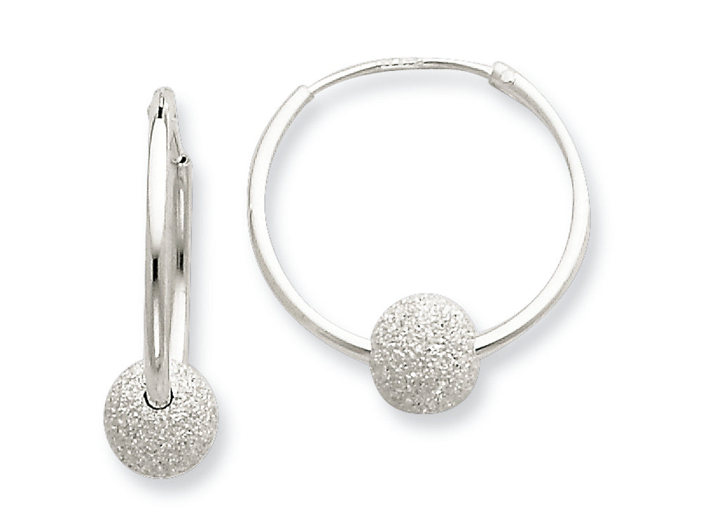 FJC Finejewelers Sterling Silver Laser Bead Endless Hoop Earrings