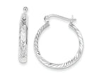 FJC Finejewelers Sterling Silver 4mm Bright-cut Hoop Earrings