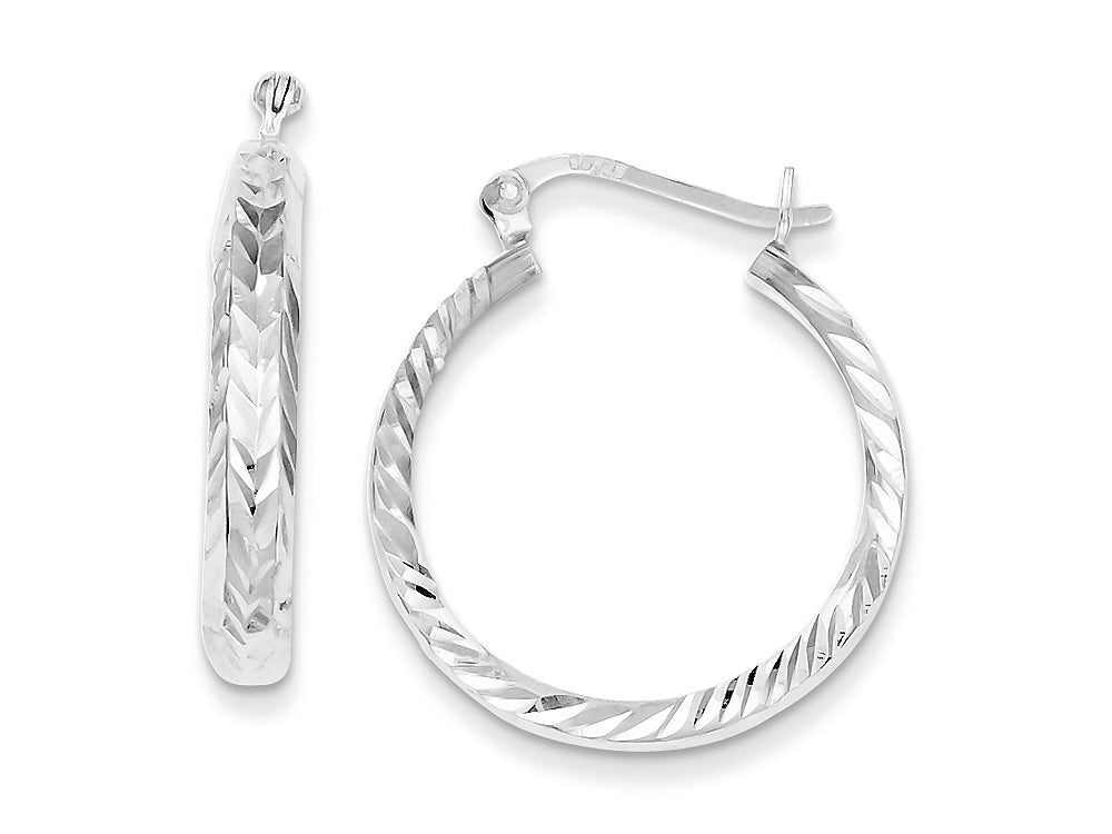 FJC Finejewelers Sterling Silver 4mm Bright-cut Hoop Earrings