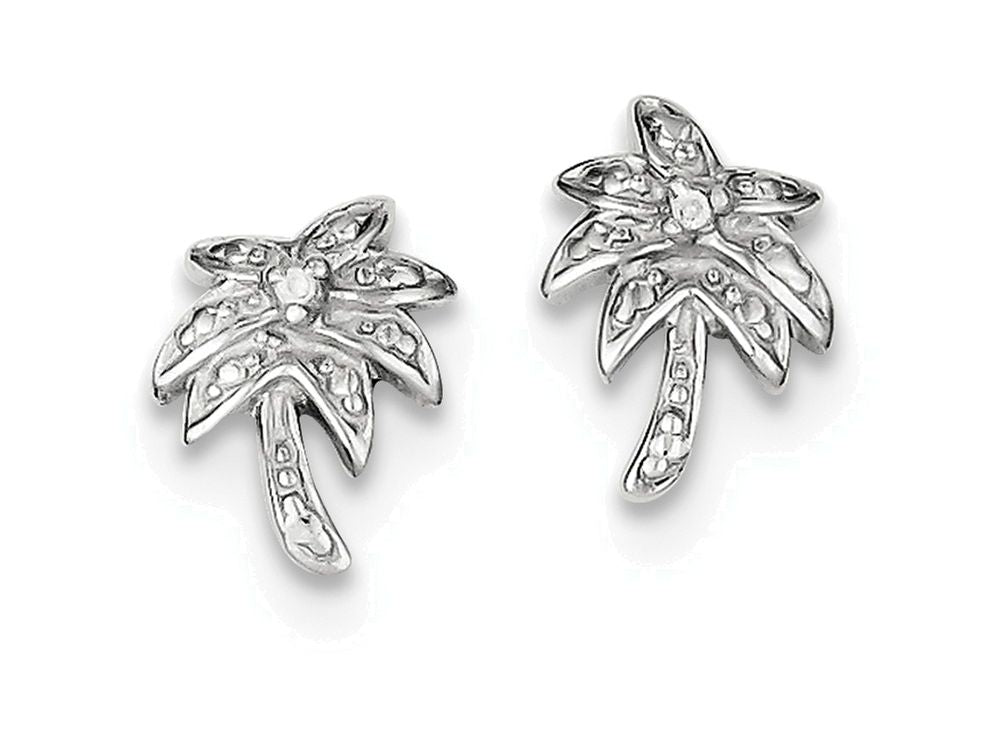FJC Finejewelers Sterling Silver Cubic Zirconia Palm Tree Post Earrings