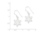 FJC Finejewelers Sterling Silver Polished and Satin Cubic Zirconia Snowflake Dangle Earrings