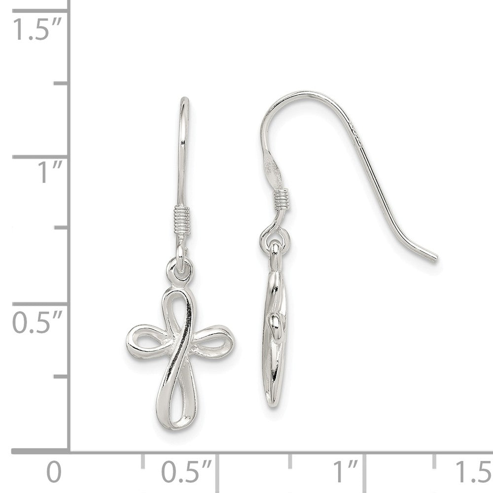FJC Finejewelers Sterling Silver Polished Cross Dangle Earrings