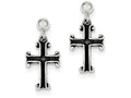 FJC Finejewelers Sterling Silver Antiqued Cross Post Earrings