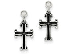 FJC Finejewelers Sterling Silver Antiqued Cross Post Earrings
