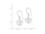 FJC Finejewelers Sterling Silver White Cubic Zirconia Accented Fleur De Lis Dangle Earrings