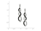 FJC Finejewelers Sterling Silver And Black Rhodium W/black And White Cubic Zirconia Twisted Post Earrings