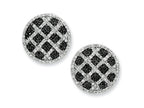 FJC Finejewelers Sterling Silver Black and White Cubic Zirconia Round Omega Back Earrings
