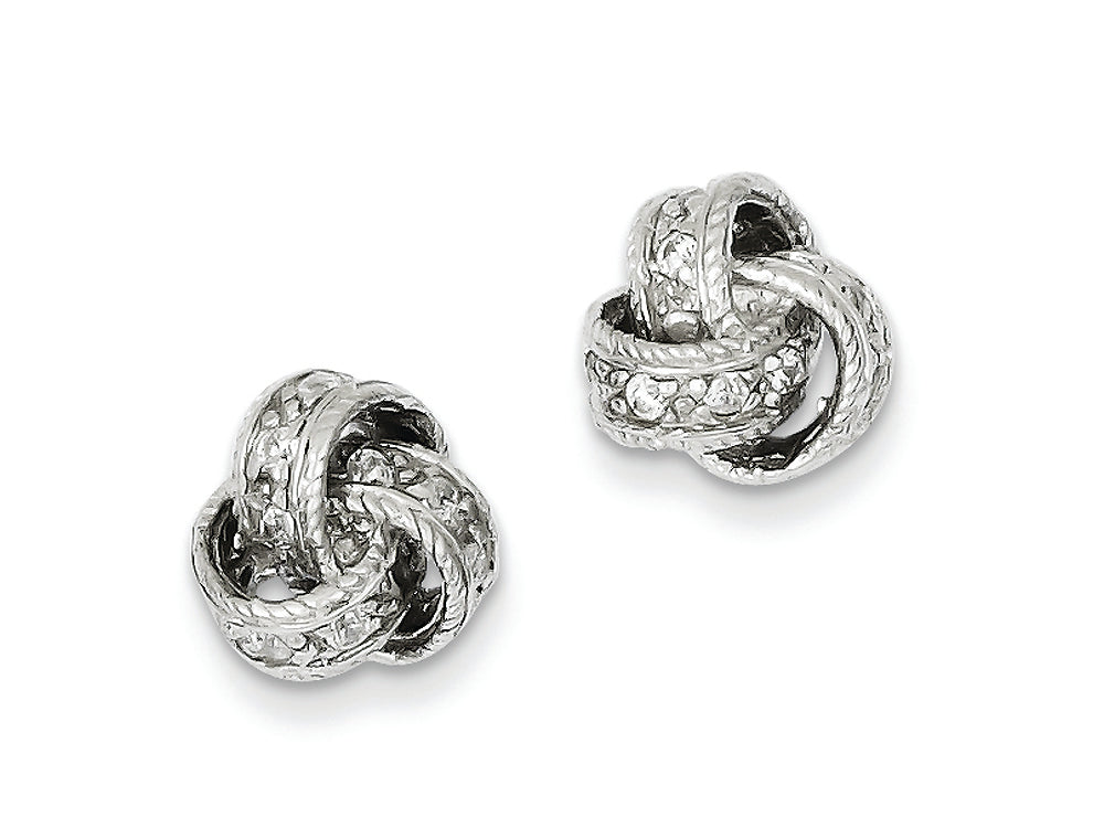 FJC Finejewelers Sterling Silver Cubic Zirconia Love Knot Post Earrings