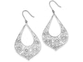 FJC Finejewelers Sterling Silver Flowers W/ Cubic Zirconia Teardrop Dangle Earrings