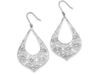 FJC Finejewelers Sterling Silver Flowers W/ Cubic Zirconia Teardrop Dangle Earrings