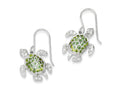 FJC Finejewelers Sterling Silver Clear, Green And Blue Cubic Zirconia Turtle Dangle Earrings