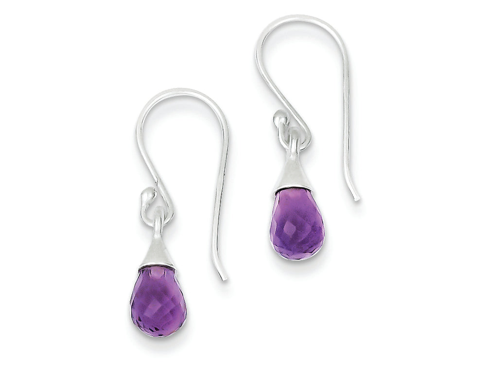 FJC Finejewelers Sterling Silver Amethyst Dangle Earrings
