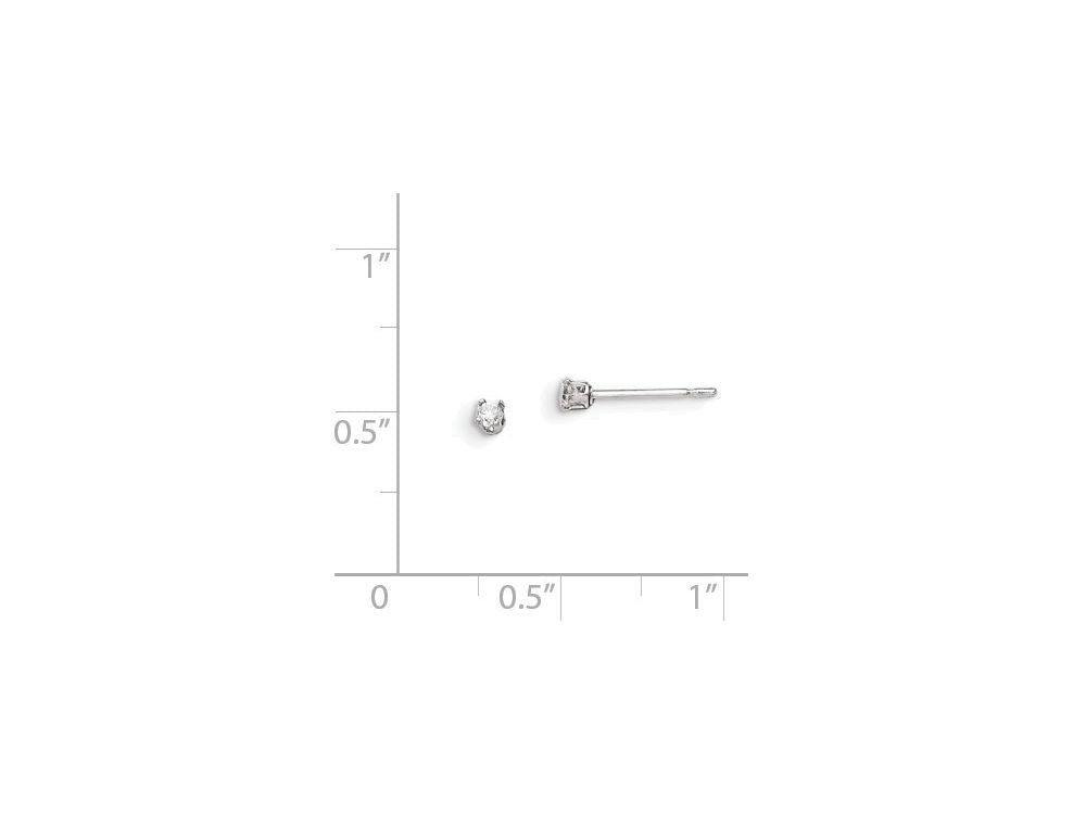 FJC Finejewelers Sterling Silver 2mm Round Snap Set Cubic Zirconia Stud Earrings