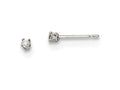FJC Finejewelers Sterling Silver 2mm Round Snap Set Cubic Zirconia Stud Earrings