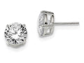 FJC Finejewelers Sterling Silver 9mm Round Basket Set Cubic Zirconia Stud Earrings