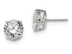 FJC Finejewelers Sterling Silver 9mm Round Basket Set Cubic Zirconia Stud Earrings