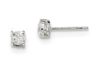 FJC Finejewelers Sterling Silver 4mm Round Basket Set Cubic Zirconia Stud Earrings