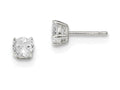 FJC Finejewelers Sterling Silver 5mm Round Basket Set Cubic Zirconia Stud Earrings