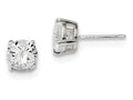 FJC Finejewelers Sterling Silver 7mm Round Basket Set Cubic Zirconia Stud Earrings
