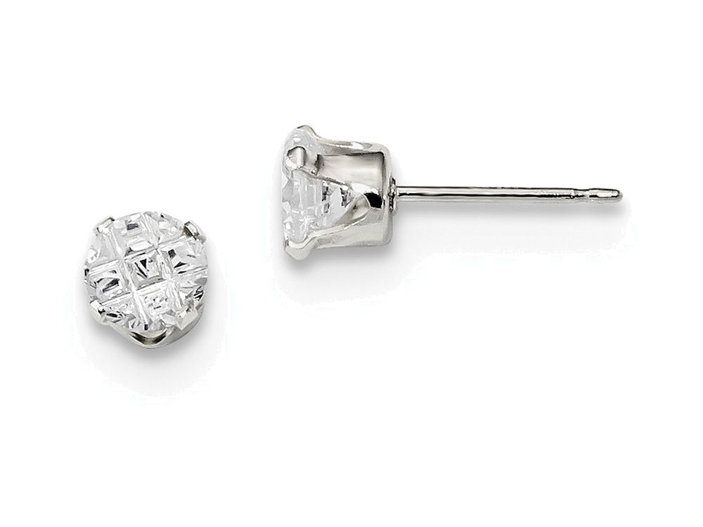 FJC Finejewelers Sterling Silver 5mm Round 4 Prong Cubic Zirconia Stud Earrings
