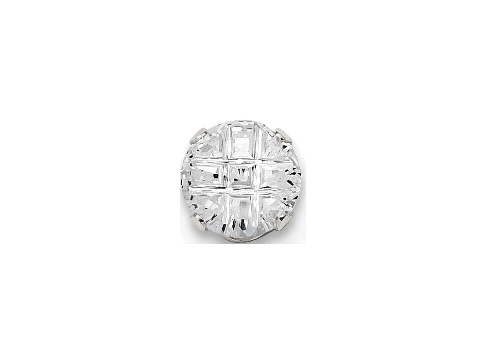FJC Finejewelers Sterling Silver 7mm Round 4 Prong Cubic Zirconia Stud Earrings