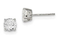 FJC Finejewelers Sterling Silver 6mm Round Basket Set Cubic Zirconia Stud Earrings