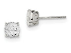 FJC Finejewelers Sterling Silver 6mm Round Basket Set Cubic Zirconia Stud Earrings