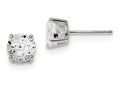 FJC Finejewelers Sterling Silver 7mm Round Basket Set Cubic Zirconia Stud Earrings