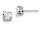 FJC Finejewelers Sterling Silver 7mm Round Basket Set Cubic Zirconia Stud Earrings