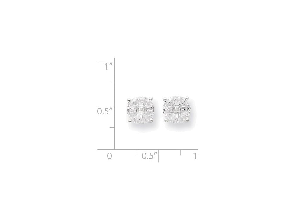 FJC Finejewelers Sterling Silver 8mm Round Basket Set Cubic Zirconia Stud Earrings
