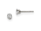 FJC Finejewelers Sterling Silver 3mm Square Cubic Zirconia 4 Prong Stud Earrings