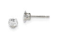 FJC Finejewelers Sterling Silver 4mm Square Cubic Zirconia 4 Prong Stud Earrings
