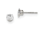FJC Finejewelers Sterling Silver 4mm Square Cubic Zirconia 4 Prong Stud Earrings