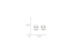 FJC Finejewelers Sterling Silver 5mm Square Cubic Zirconia 4 Prong Stud Earrings