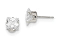 FJC Finejewelers Sterling Silver 6mm Square Cubic Zirconia 4 Prong Stud Earrings