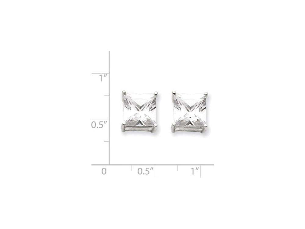FJC Finejewelers Sterling Silver 9mm Square Cubic Zirconia Basket Set Stud Earrings