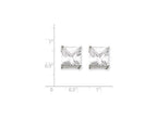 FJC Finejewelers Sterling Silver 10mm Square Cubic Zirconia Basket Set Stud Earrings