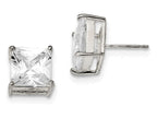FJC Finejewelers Sterling Silver 10mm Square Cubic Zirconia Basket Set Stud Earrings